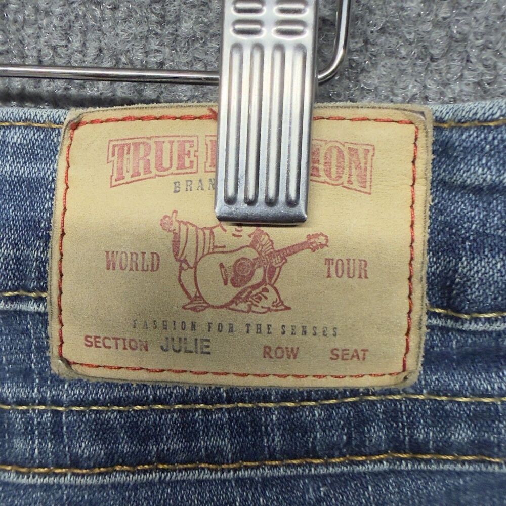True Religion Low Rise Skinny Jeans Women’s Size 32 Flap Pocket Stitch Y2K FLAW - Picture 10 of 16